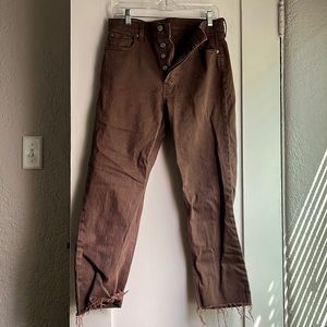 Gap cheeky straight high rise brown jeans
